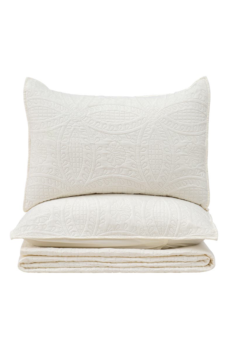 Woven & Weft Pinsonic Medallion Quilt Set, Alternate, color, Cream