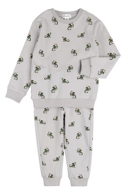 Dragon Print French Terry Sweatshirt & Joggers Set (Baby)