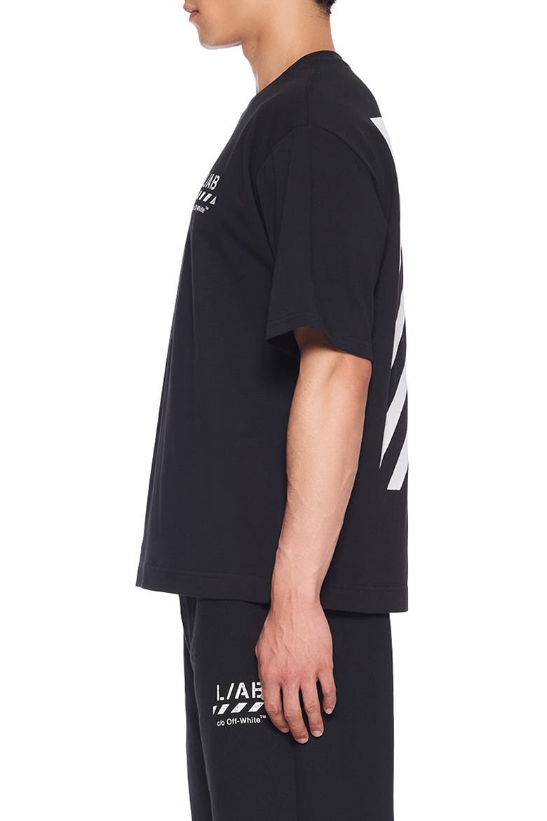 Diagonal Stripe Logo Graphic T-Shirt, Alternate, color, BLACK