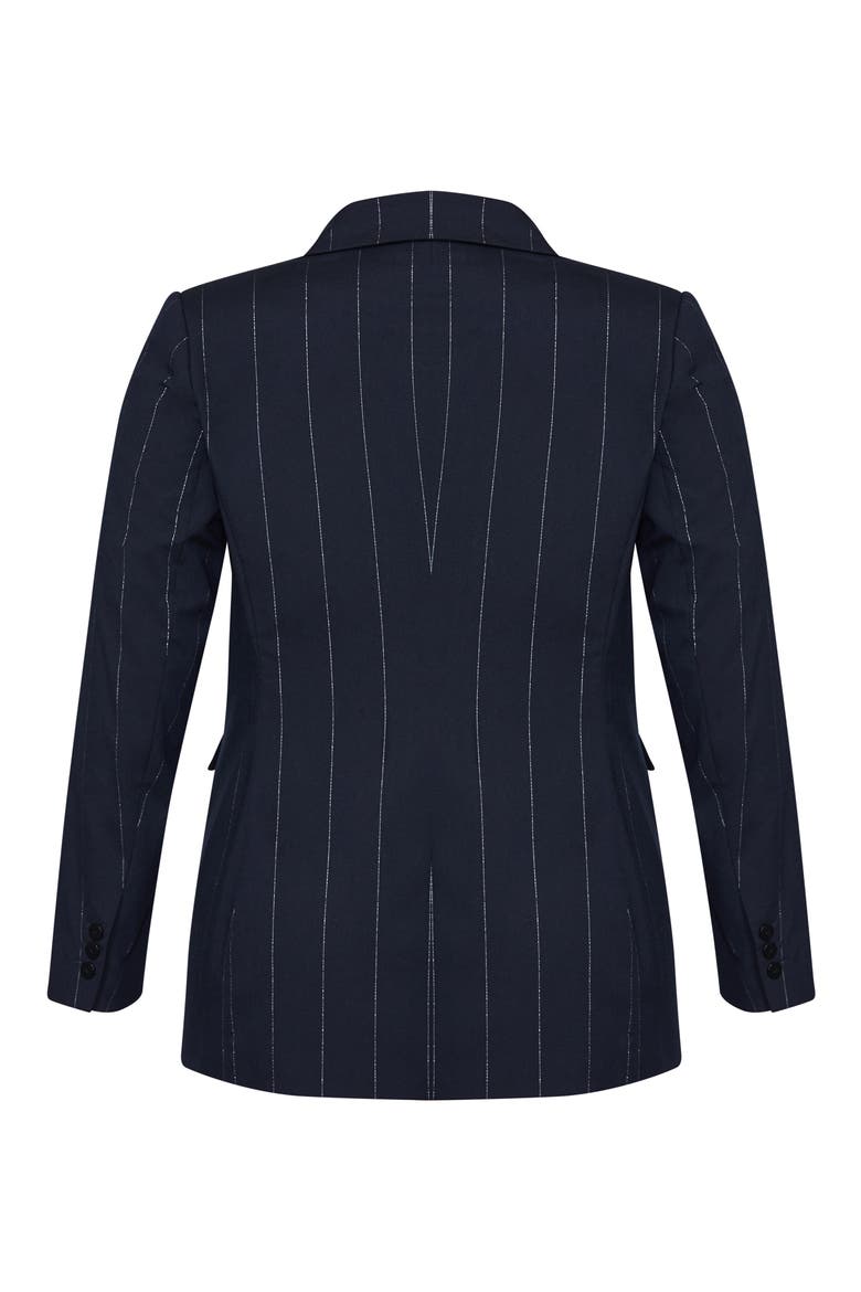 Pinstripe Blazer, Alternate, color, NAVY PINSTRIPE