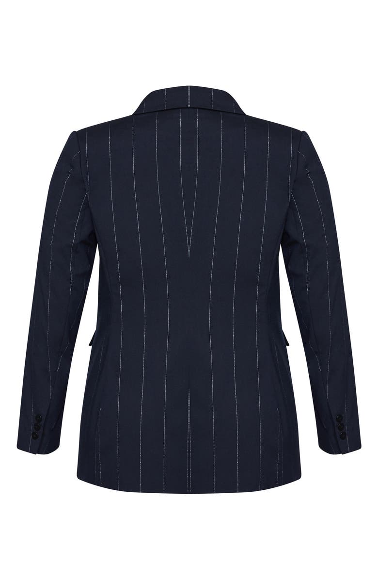 City Chic Pinstripe Blazer, Alternate, color, 