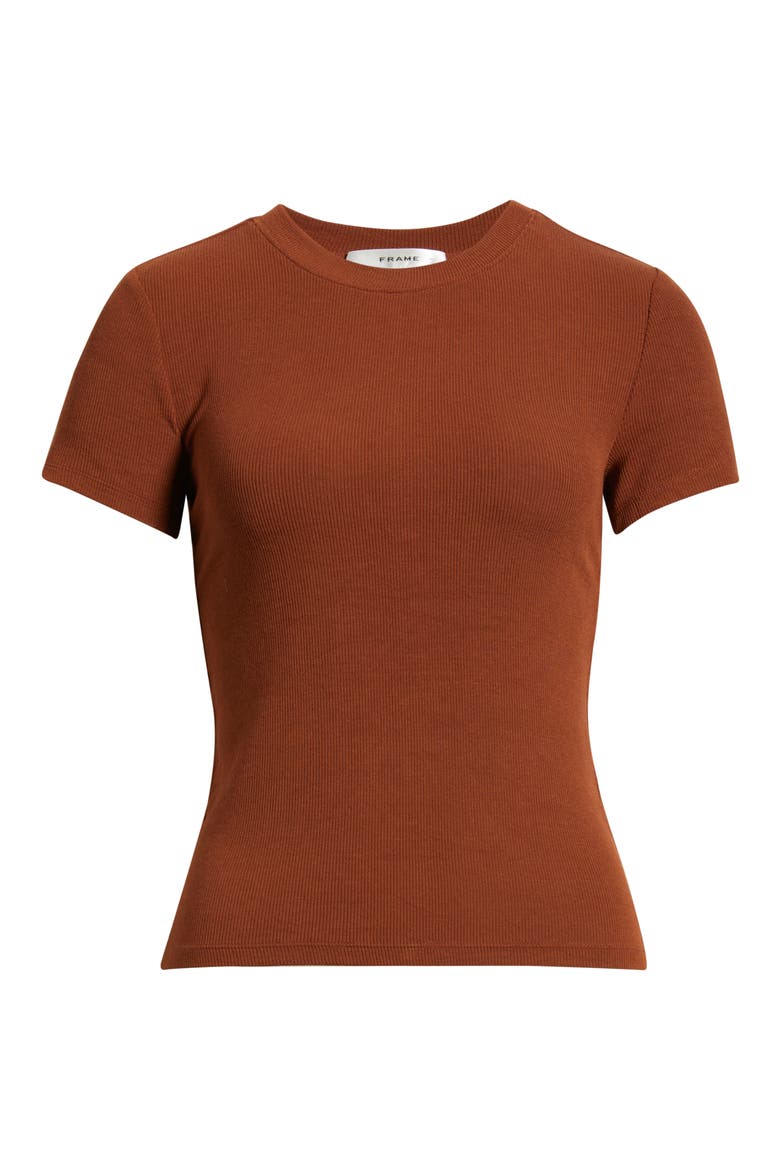 Rib Baby Tee, Alternate, color, RUST