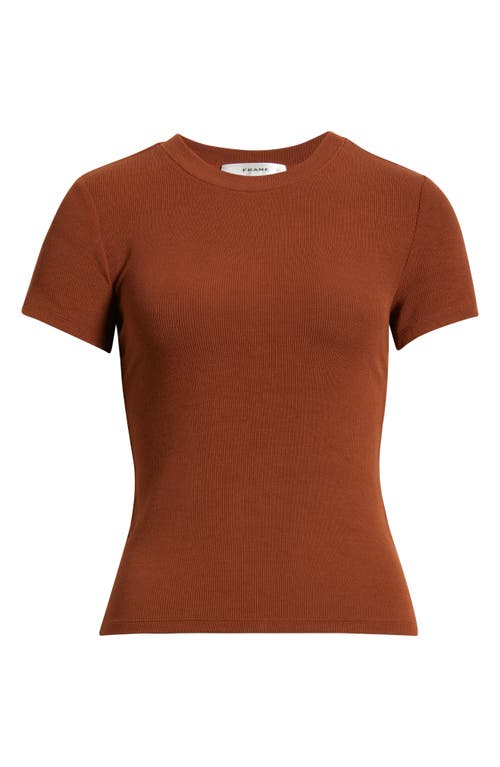 Frame Rib Baby Tee In Brown