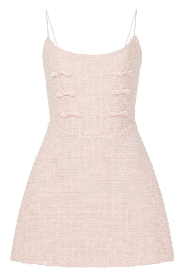 Andi Metallic Tweed Cocktail Minidress, Alternate, color, PASTEL PINK