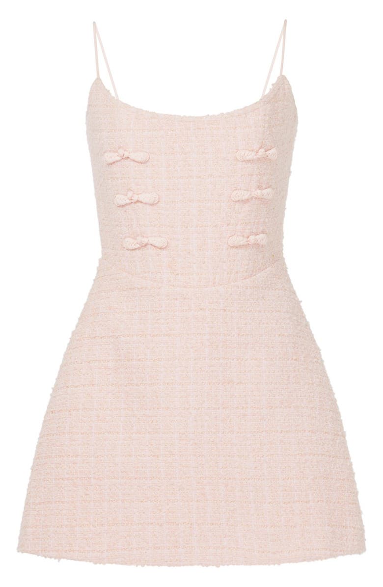 SAU LEE Andi Metallic Tweed Cocktail Minidress, Alternate, color, Pastel Pink