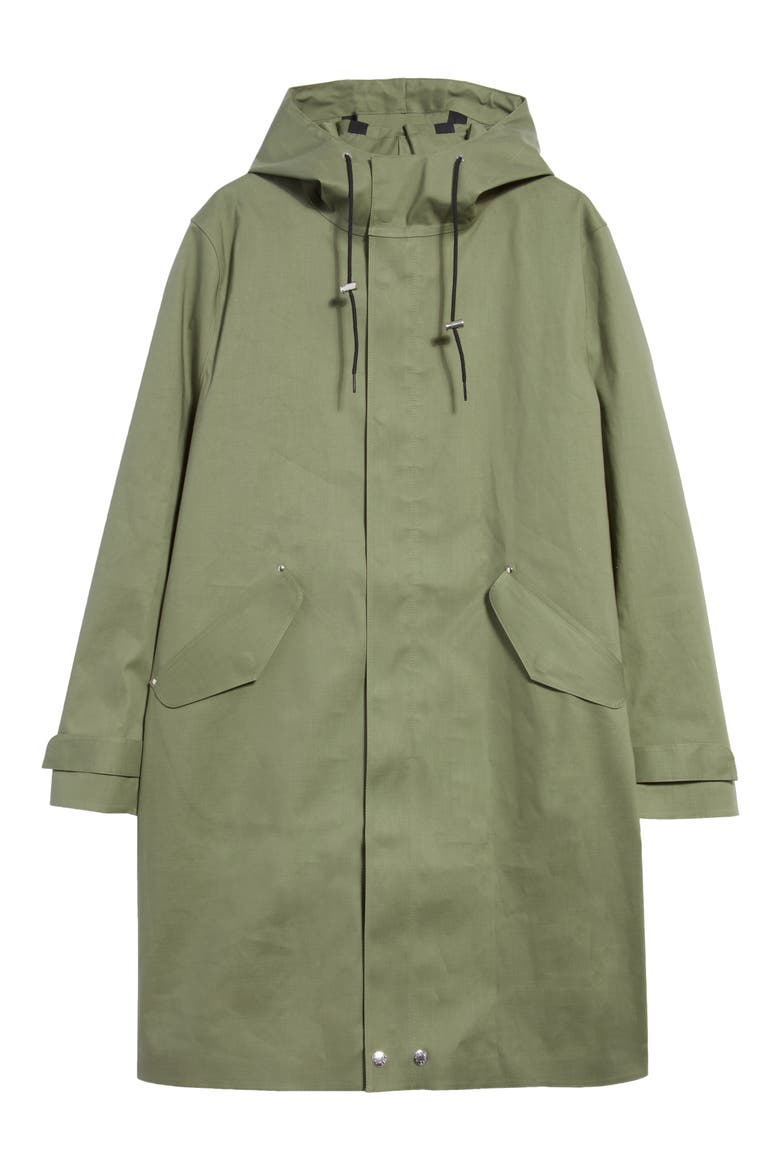 Granish Waterproof Bonded Cotton Hooded Coat, Main, color, FOUR LEAF CLOVER