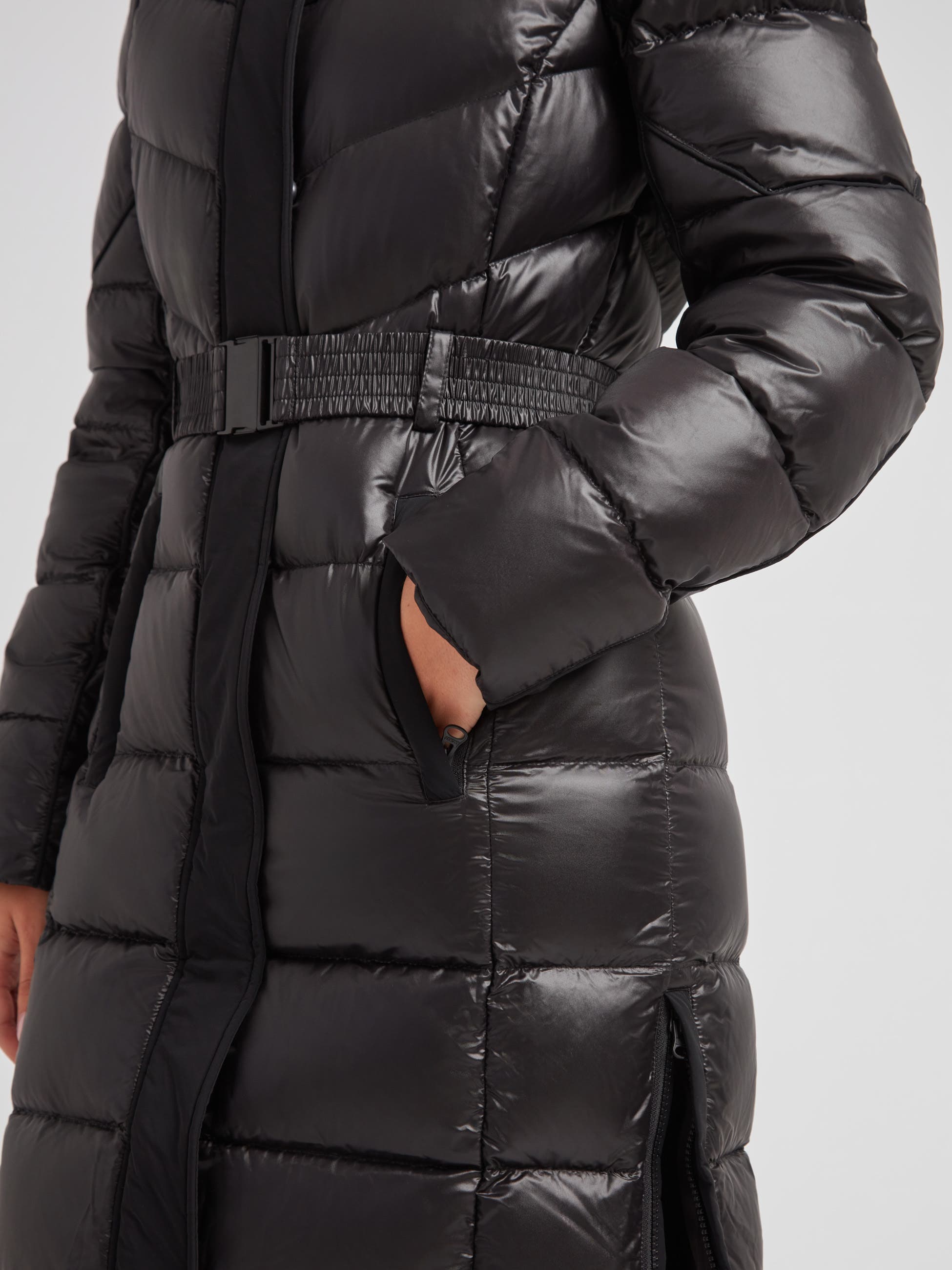 JACK1T Diamond Belted Extra Long Down Coat (Women) | Nordstrom