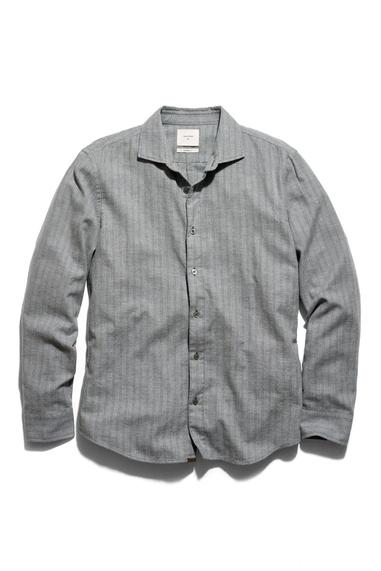 Melange Striped Cotton Sport Shirt, Main, color, GREY