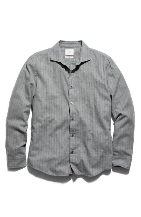 Melange Striped Cotton Sport Shirt