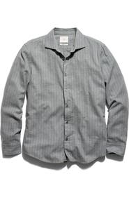 Billy Reid Melange Striped Cotton Sport Shirt