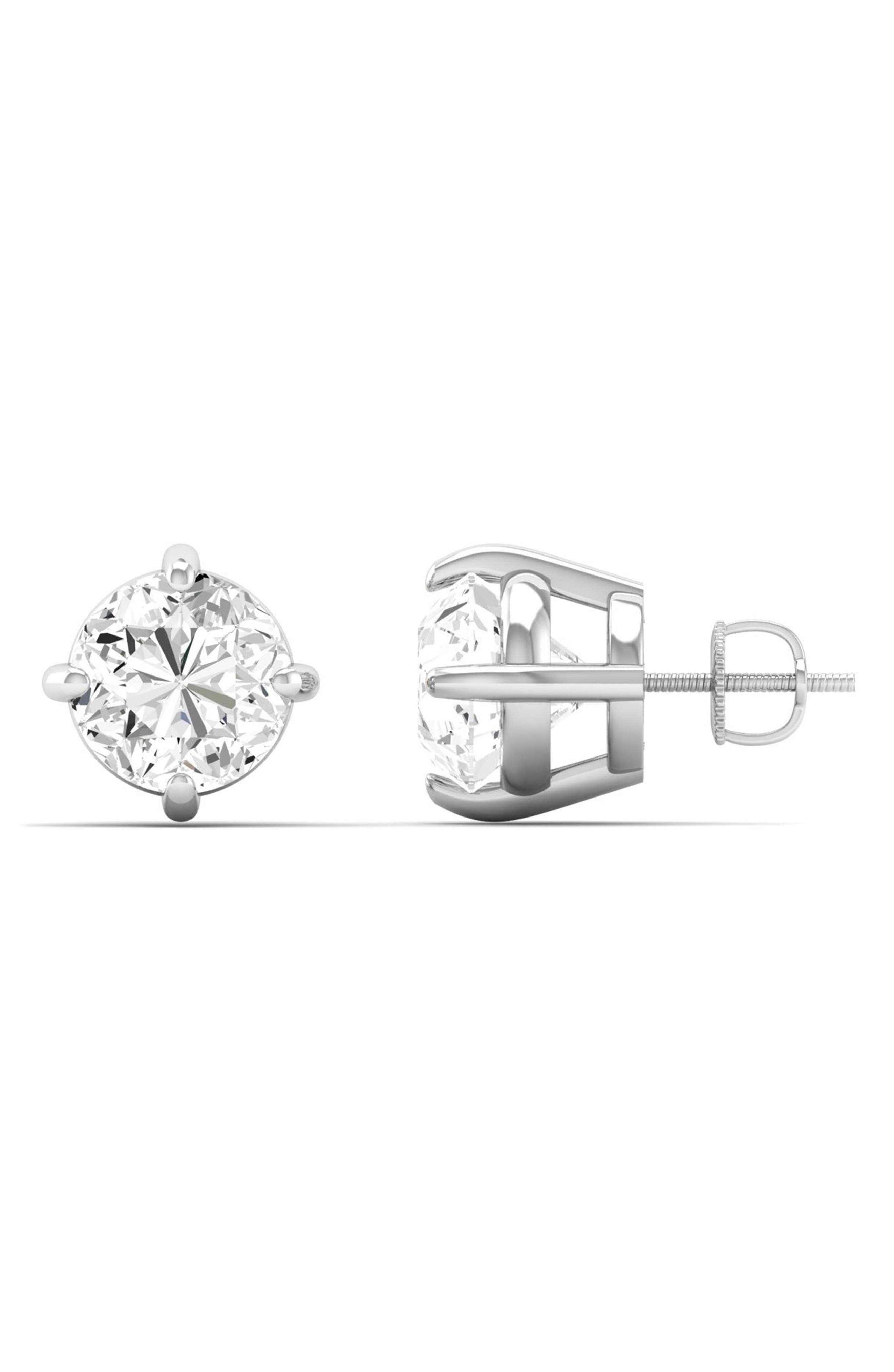 Badgley Mischka Collection Round Cut Diamond Solitaire Stud Earrings