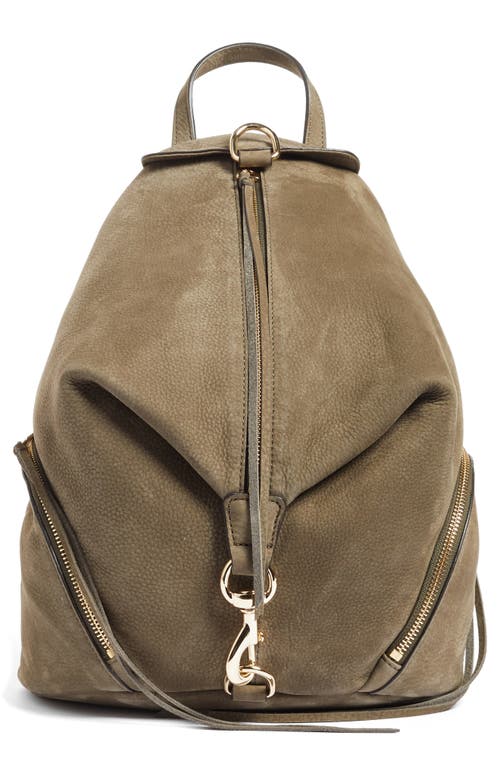 Rebecca Minkoff Julian Nubuck Backpack In Olive/light Gold Hardware