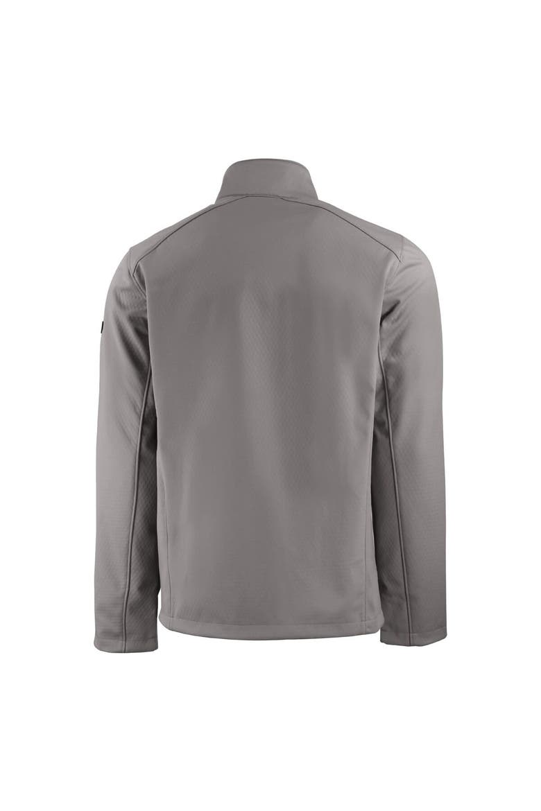Men's Cutter & Buck  Gray Texas State Bobcats Evoke Eco Softshell Recycled Full-Zip Jacket, Alternate, color, Gray