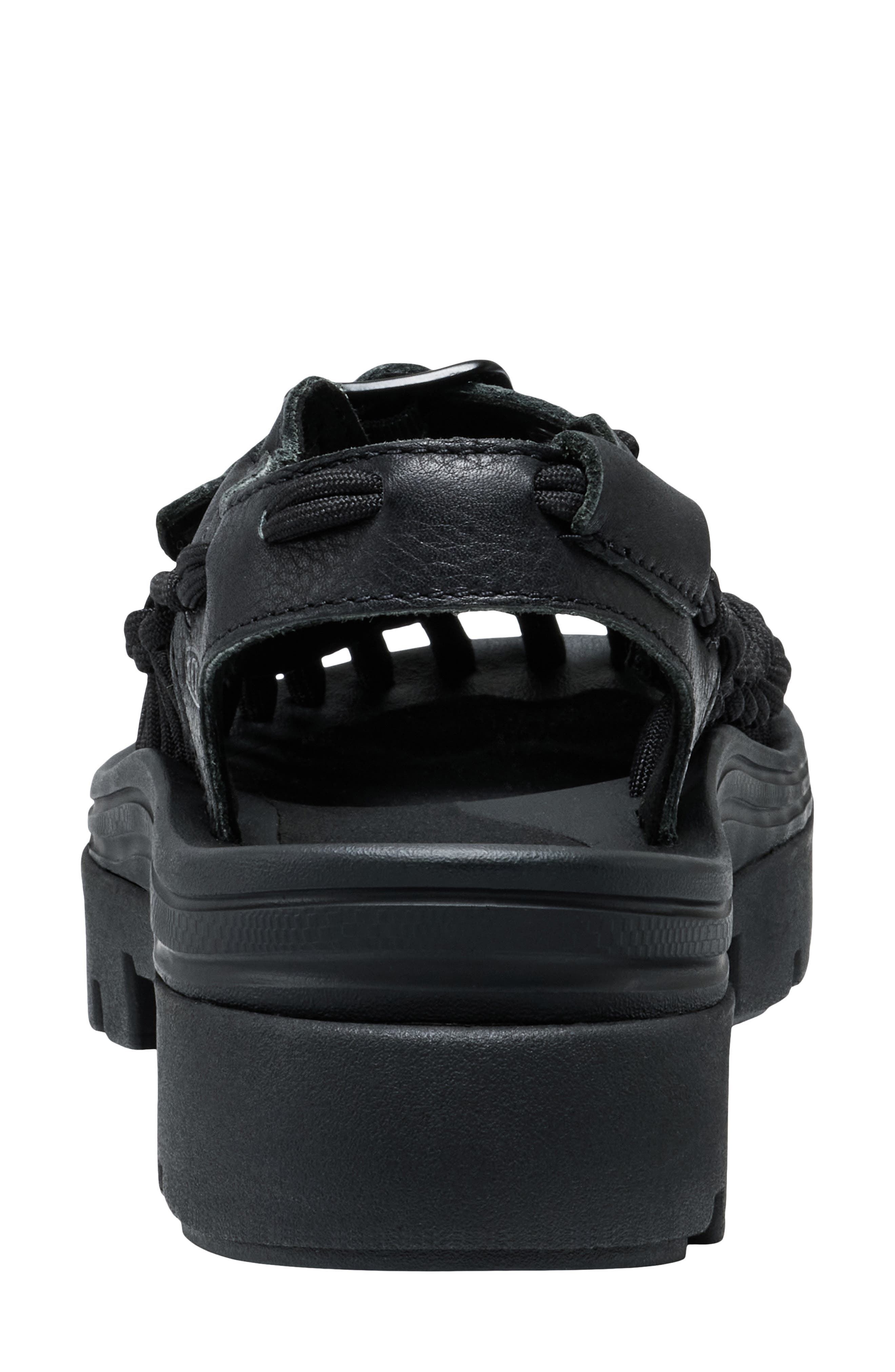 KEEN Uneek Platform Mary Jane Sandal, Alternate, color, Black Smooth Leather