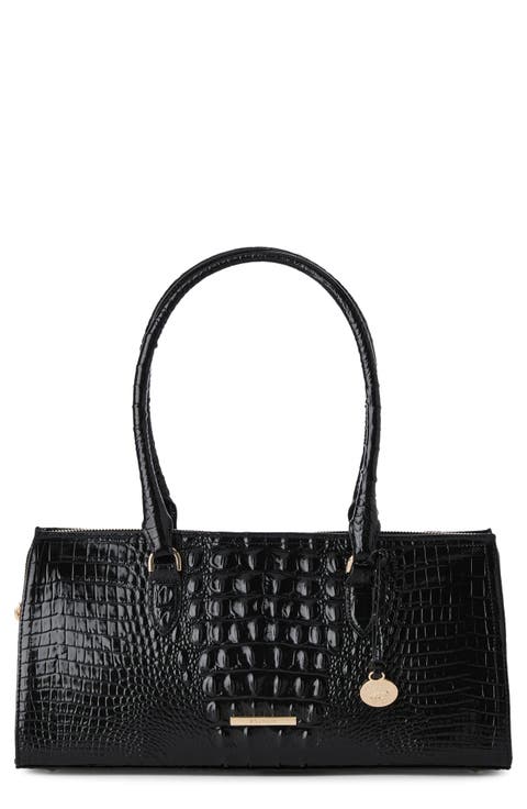 Sophia Croc Embossed Leather Satchel