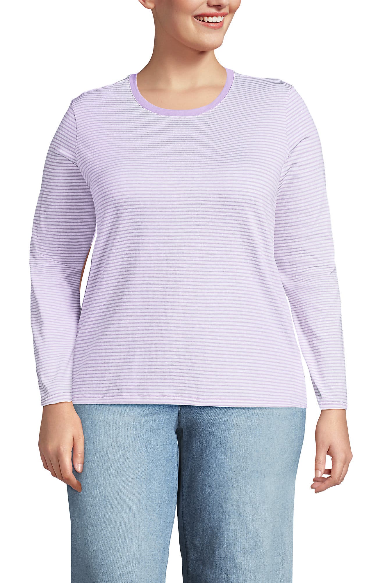 Lilac Petal/Ivory Micro Stripe