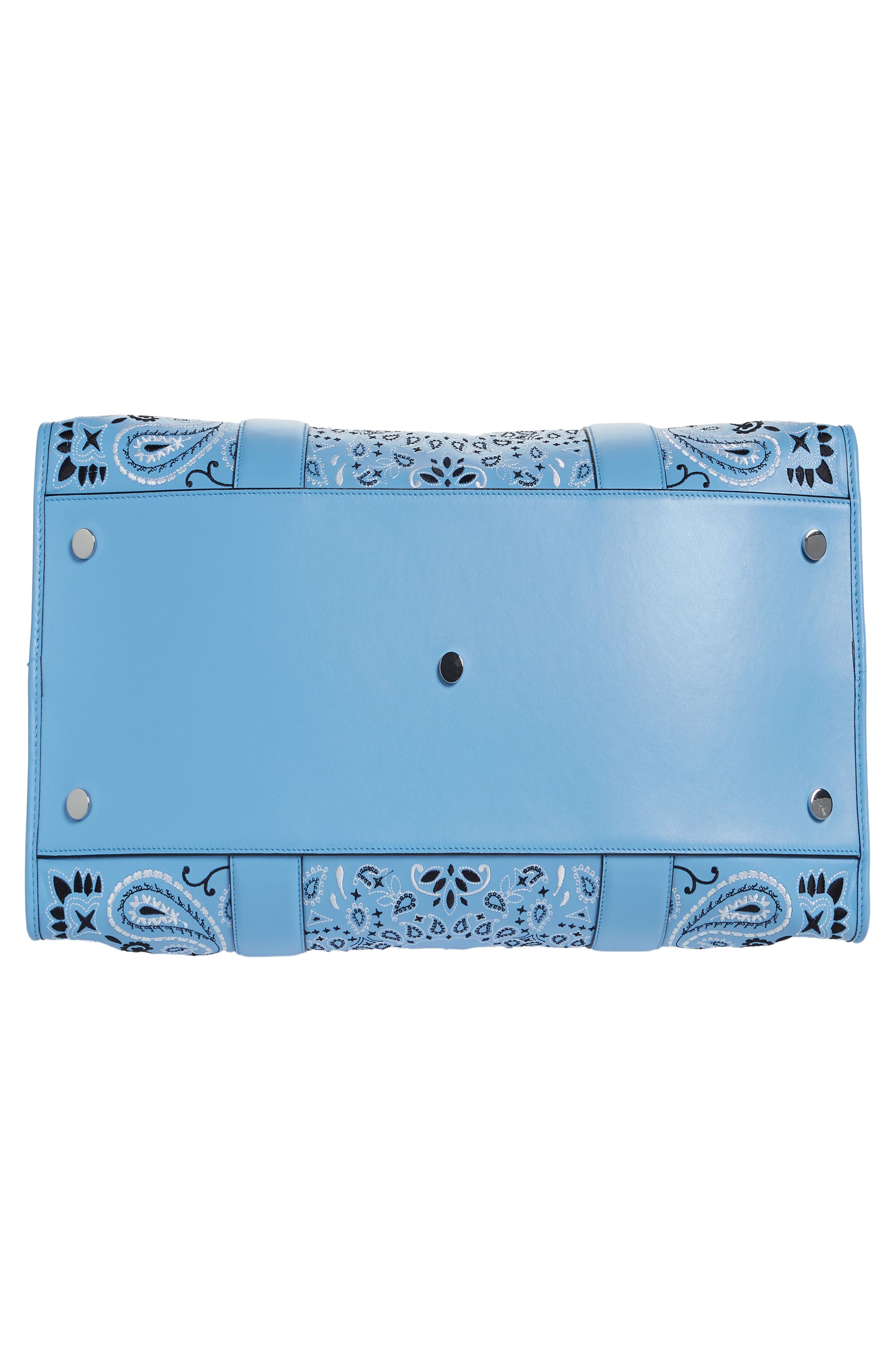 AMIRI Bandana Embroidered Leather Weekend Bag, Alternate, color, 