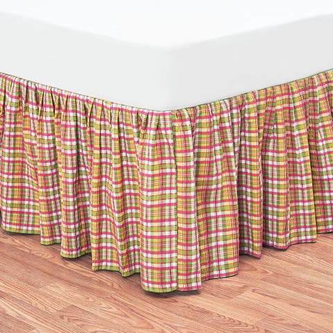 Hot Pink Plaid Bed Skirt