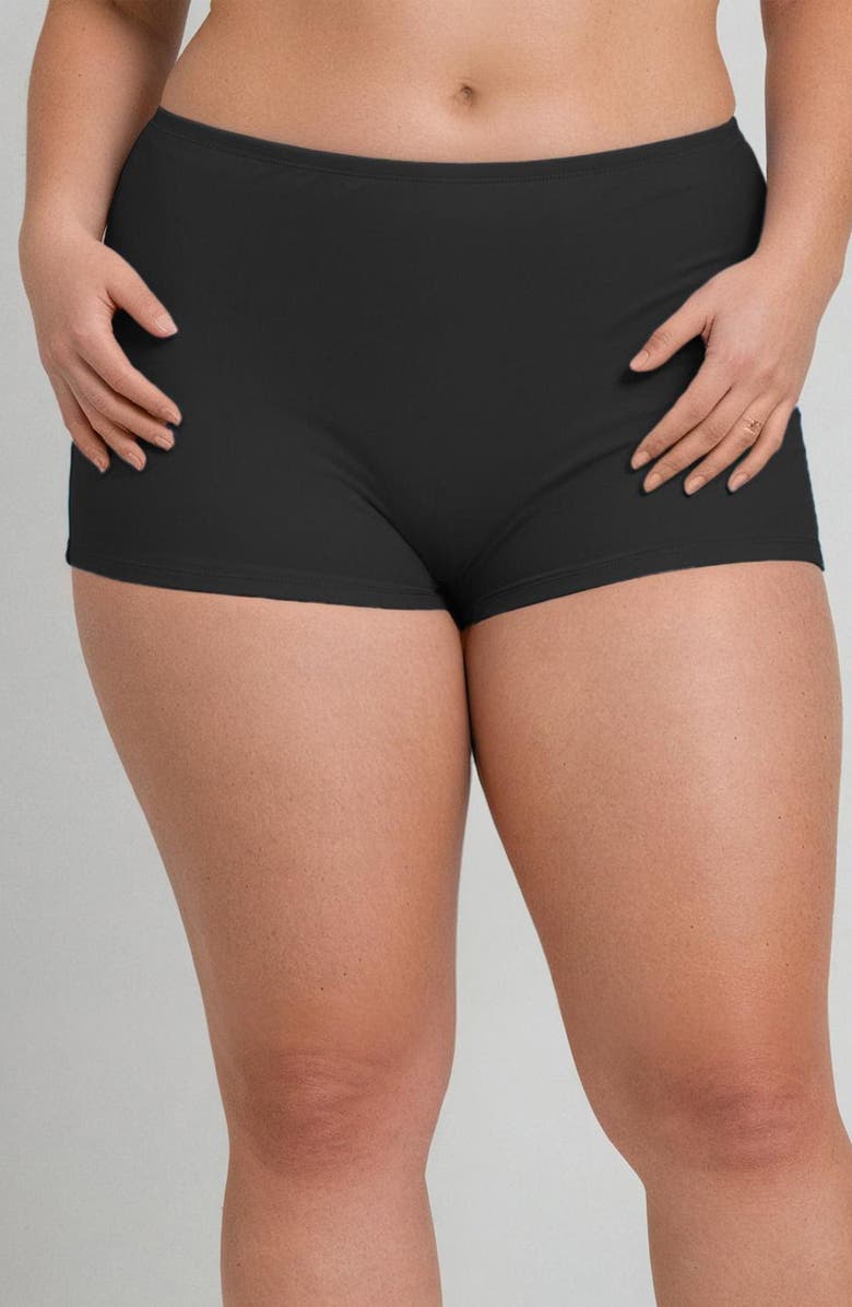 Calypsa Plus Size Boyshorts, Main, color, Black