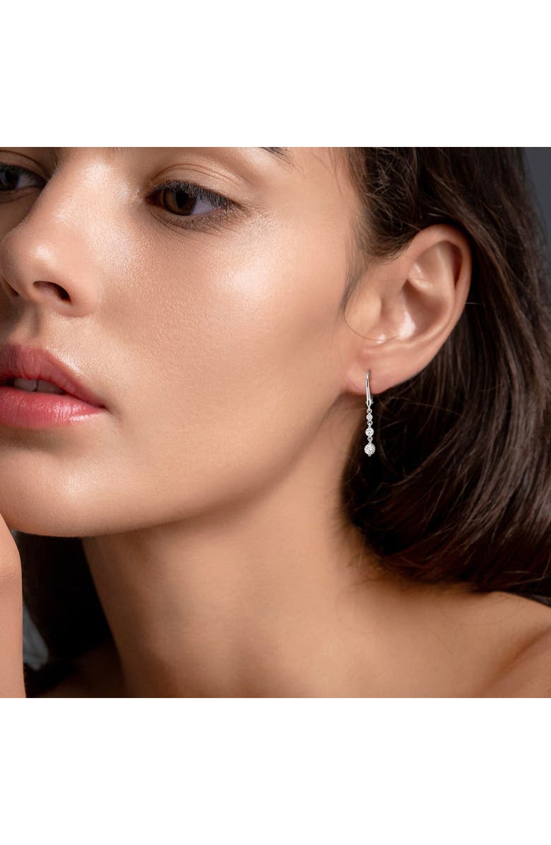 Created Forever Sterling Silver Lab Grown Diamond Drop Earrings, Alternate, color, White