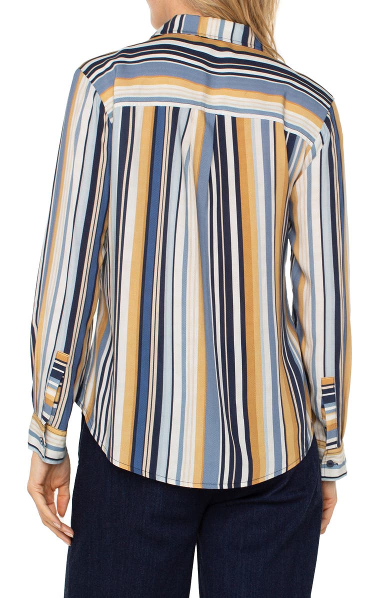 Liverpool Los Angeles Vertical Stripe Button-Up Shirt, Alternate, color, 