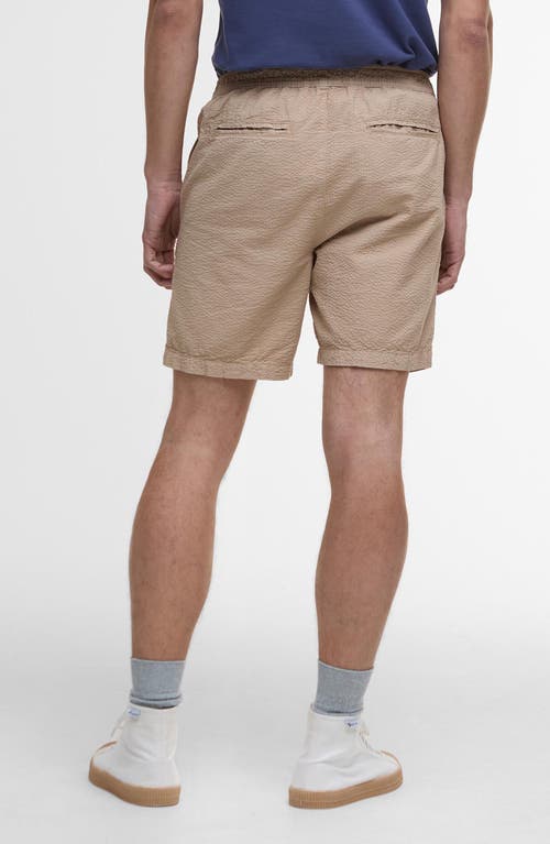BARBOUR BARBOUR RELAXED COTTON SEERSUCKER DRAWSTRING SHORTS