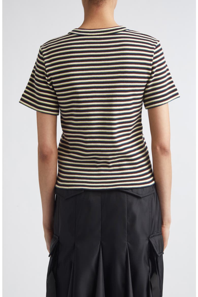 Stripe Rib Cotton T-Shirt, Alternate, color, YELLOW