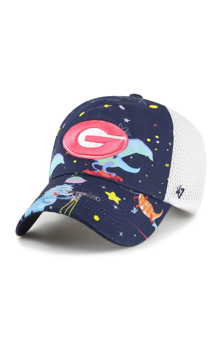 '47 Youth '47  Navy Georgia Bulldogs Space Dino Clean Up Adjustable Hat, Main, color, Navy