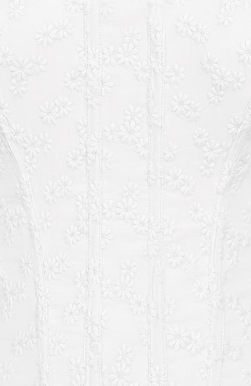 Mistress Rocks Broderie Corset Top In Oat