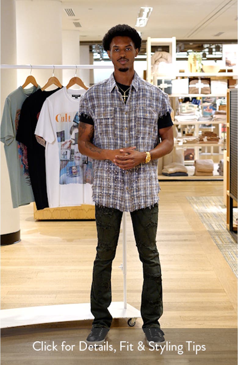 Plaid Short Sleeve Cotton Button-Up Shirt, sales video thumbnail