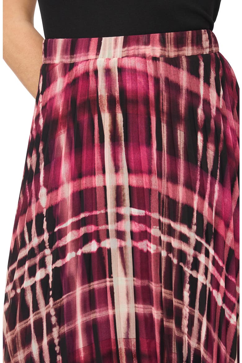 Pleated Elastic Waist Midi Skirt, Alternate, color, MAGENTA PURPLE