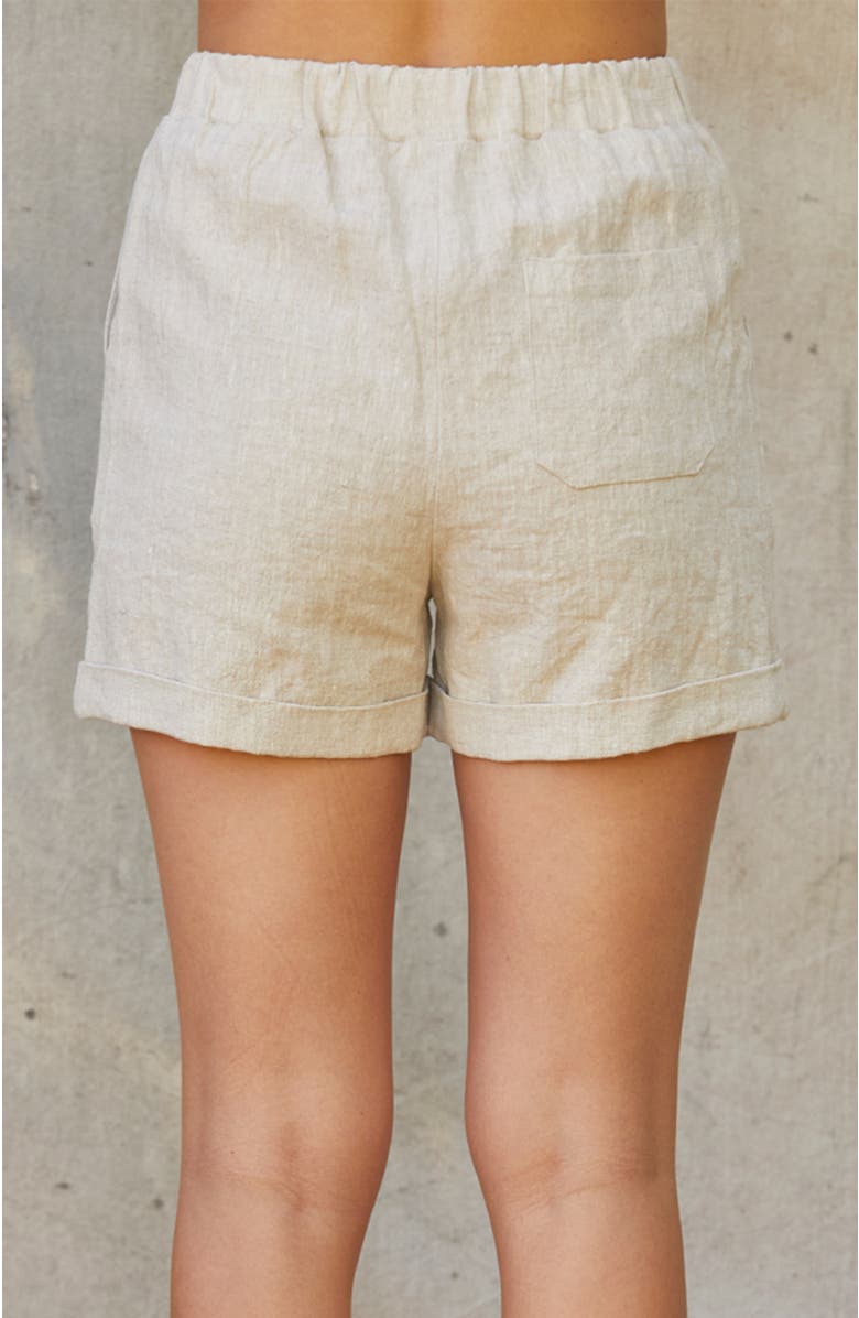 CRESCENT Cuffed Linen Shorts, Alternate, color,