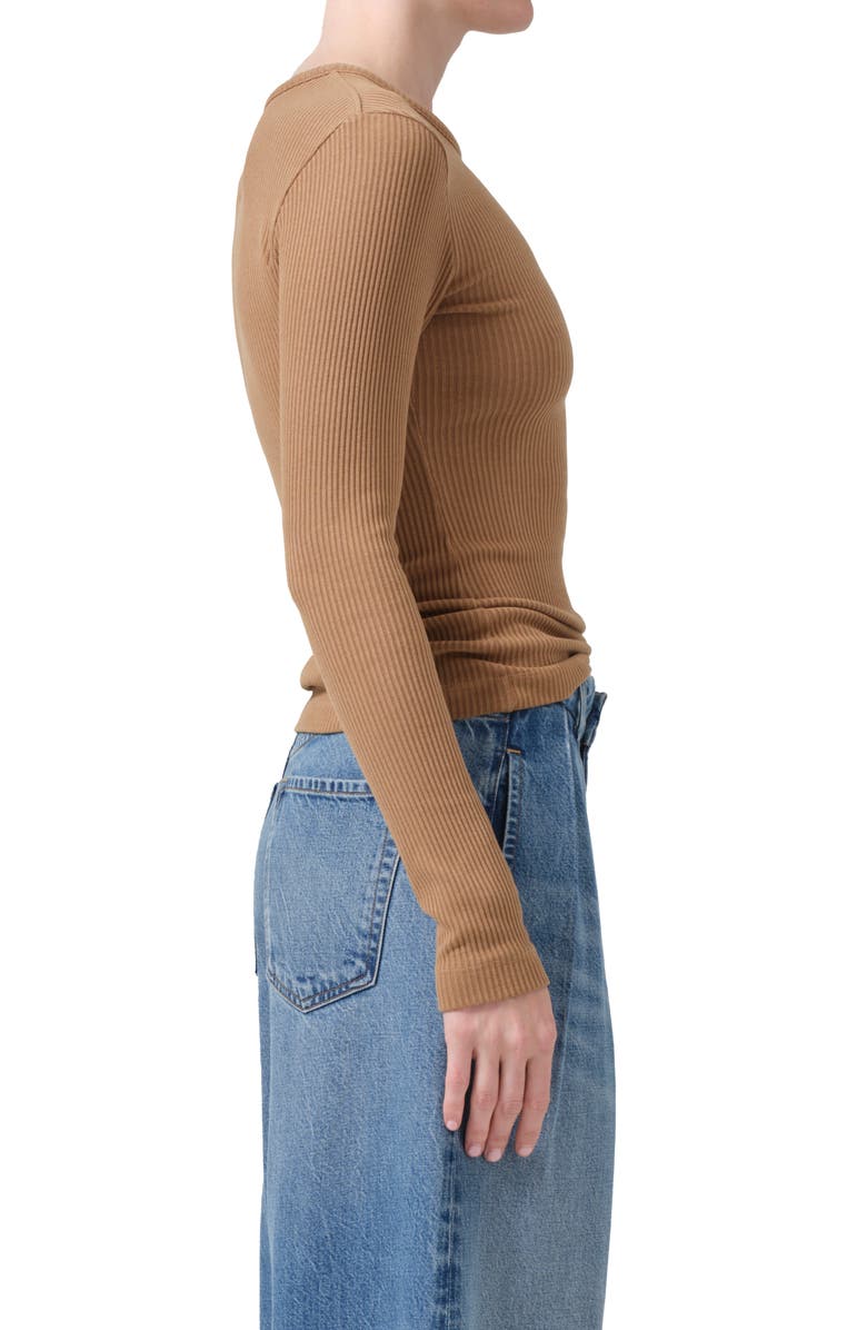 Citizens of Humanity Bina Rib Crewneck Sweater, Alternate, color, Caramel