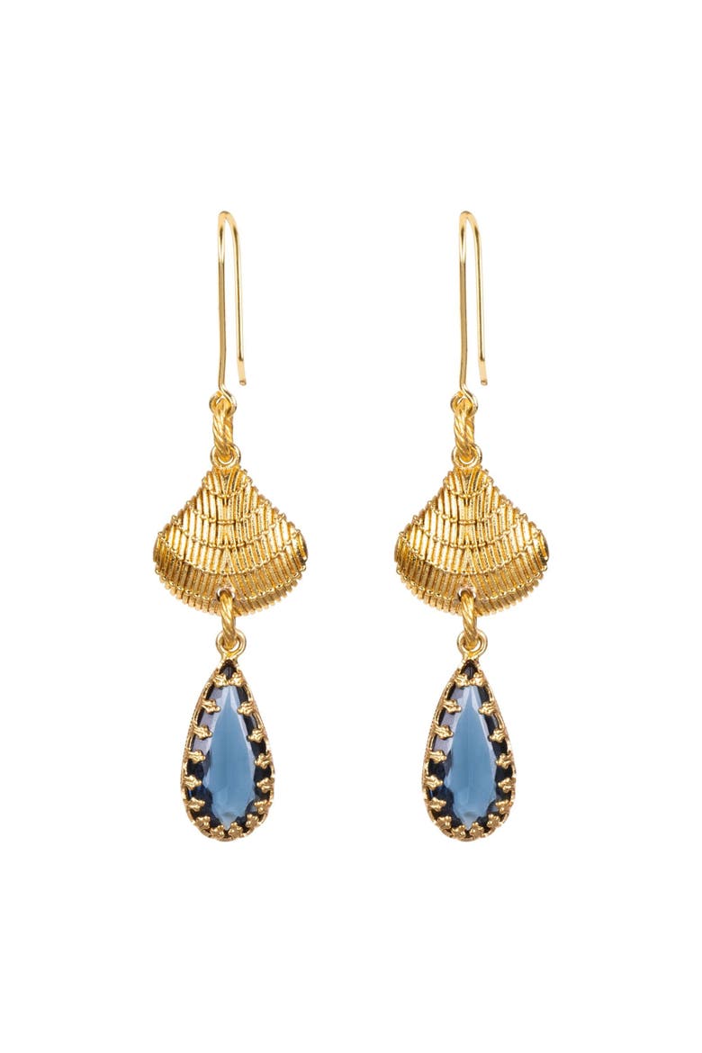 Tesfaye Blues Earrings, Main, color, Gold/Blue
