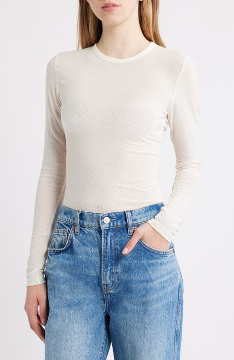 Swiss Dot Sheer Mesh Top