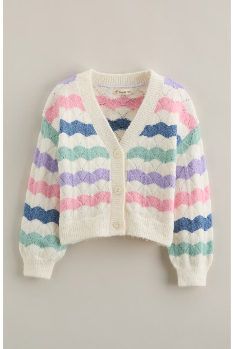 Kids' Cardigan, Main, color, PURPLE BONNET WAVY STRIPE