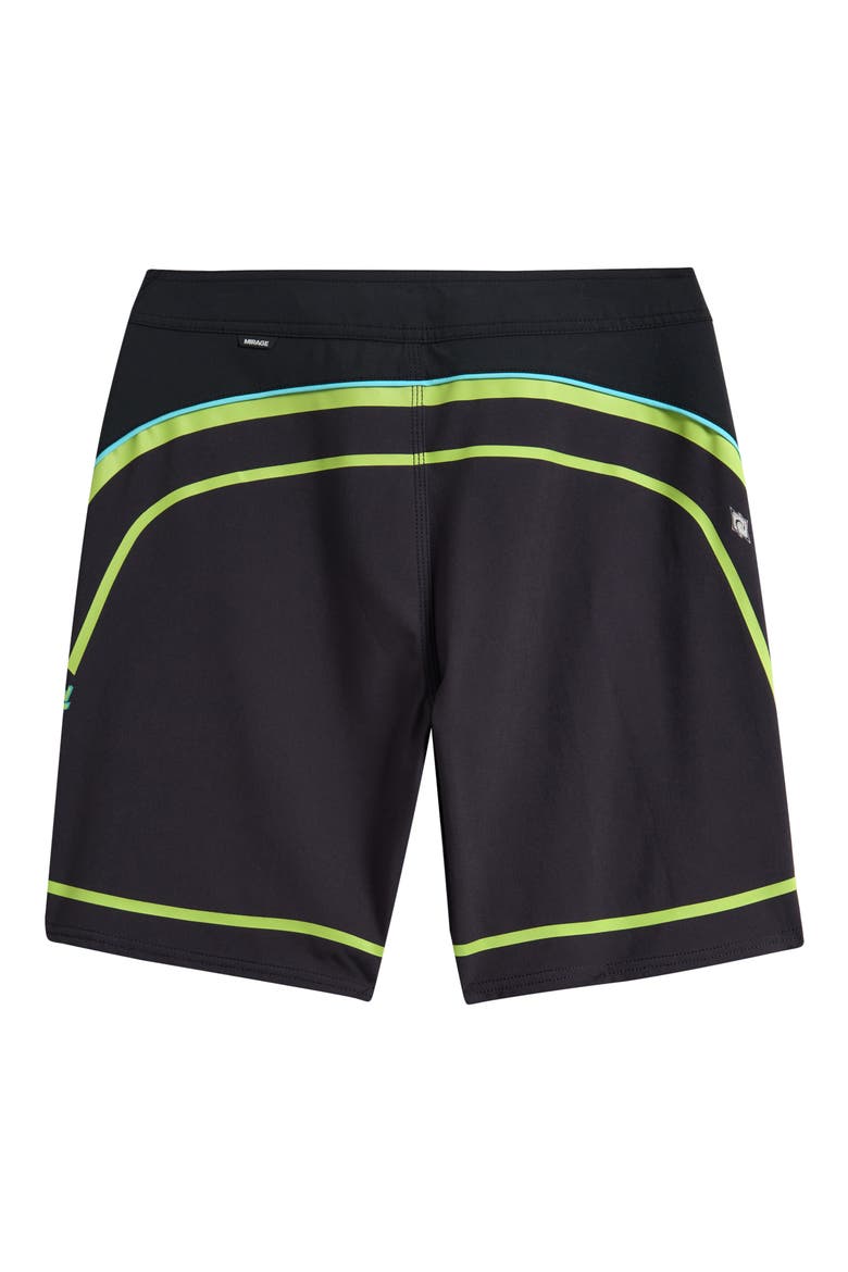 Kids' Mirage Daily Dose Board Shorts, Alternate, color, BLACK/ LIME