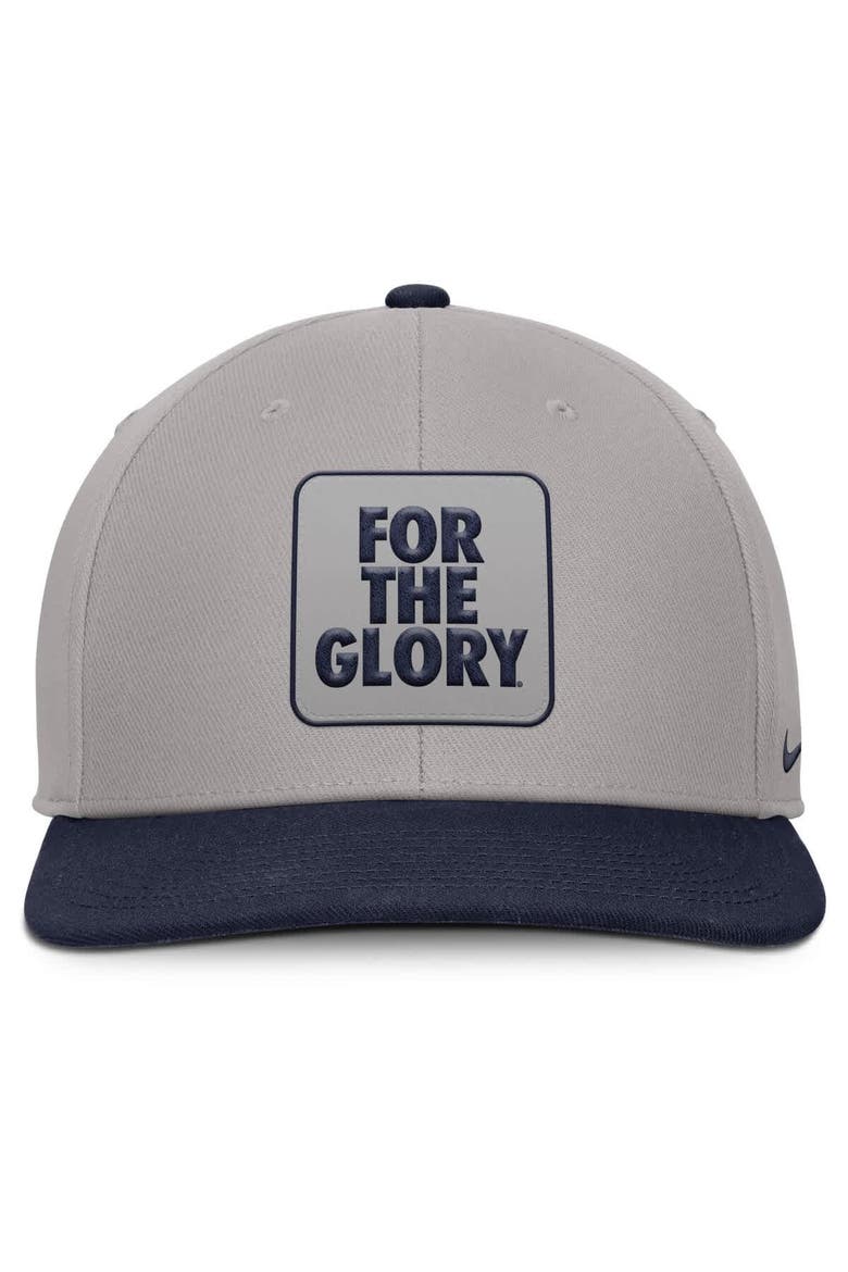 Men's Nike Gray/Navy Penn State Nittany Lions 2025 Sideline Campus Pro Local Snapback Hat, Alternate, color, Gray