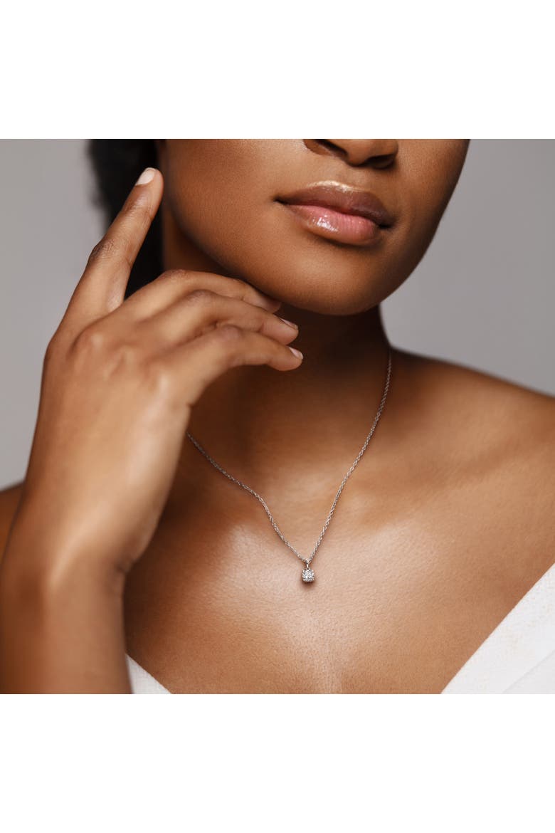 1/10 CTW Lab-Grown Diamond Solitaire Necklace, Alternate, color, Sterling silver