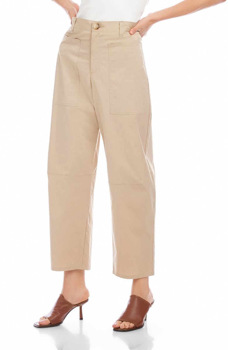 FIFTEEN TWENTY Sondra Barrel Leg Pants, Alternate, color, Stone