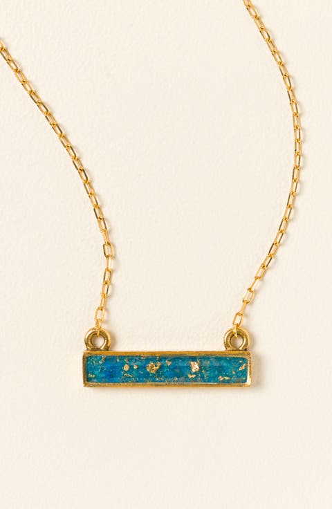 Flecks of Gold Birthstone Necklace