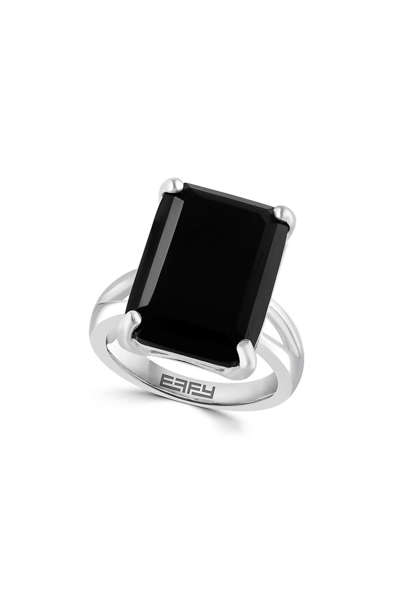 Sterling Silver Onyx Ring, Main, color, BLACK