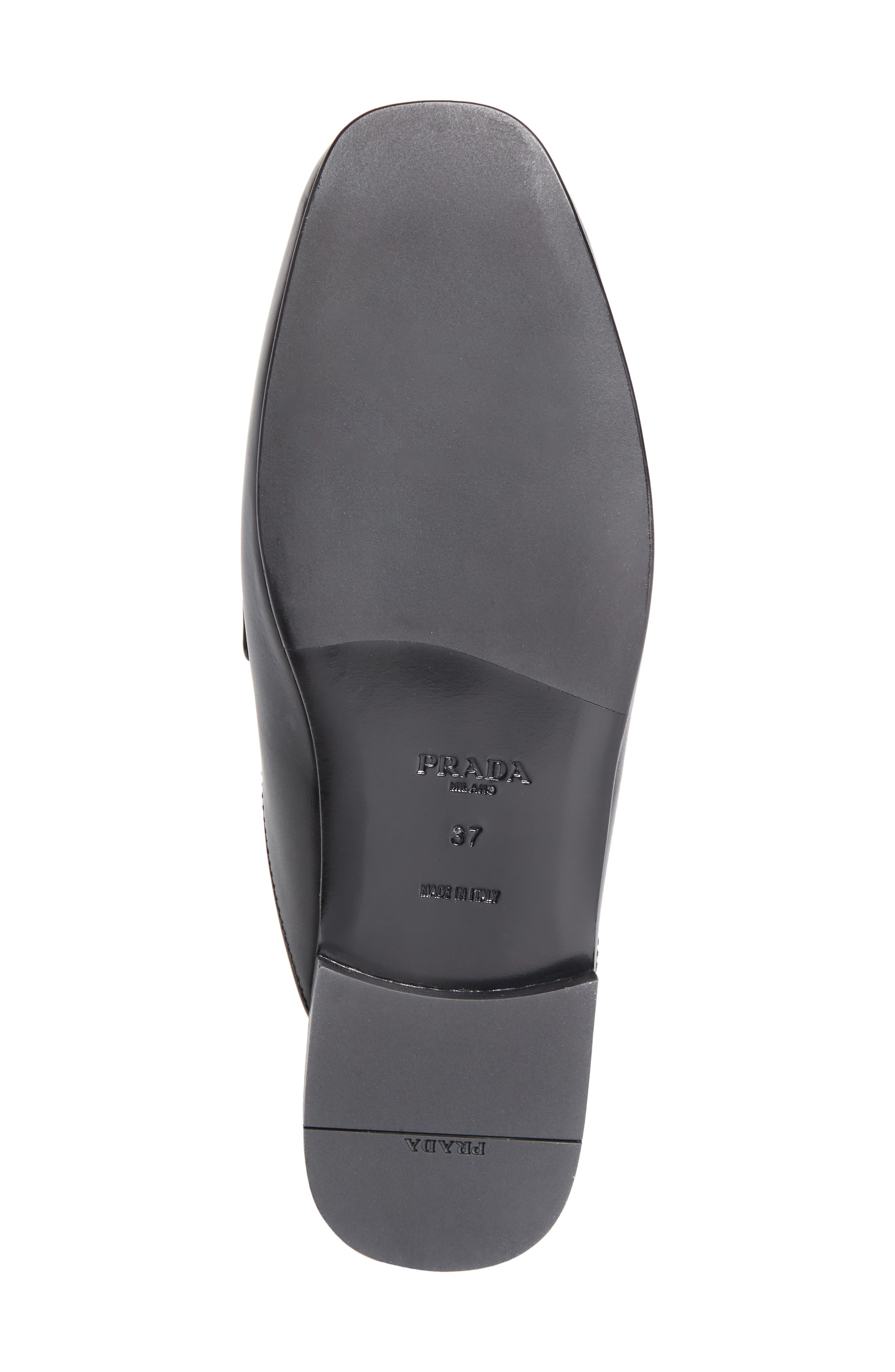 Prada Logo Loafer Mule, Alternate, color, Nero