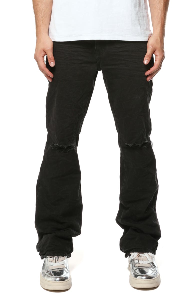 PURPLE BRAND Lancer Ripped Knee Bootcut Jeans, Main, color, Black