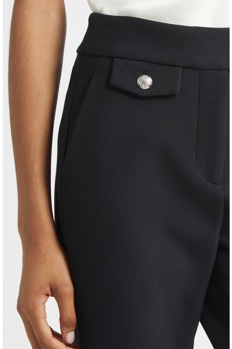 Renzo Crop Cotton Blend Trousers, Alternate, color, BLACK