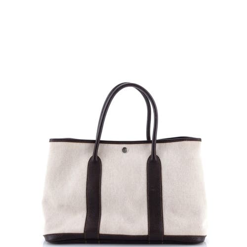 Pre-owned Hermes  Hermes Garden Party Tote Toile And Leather 36