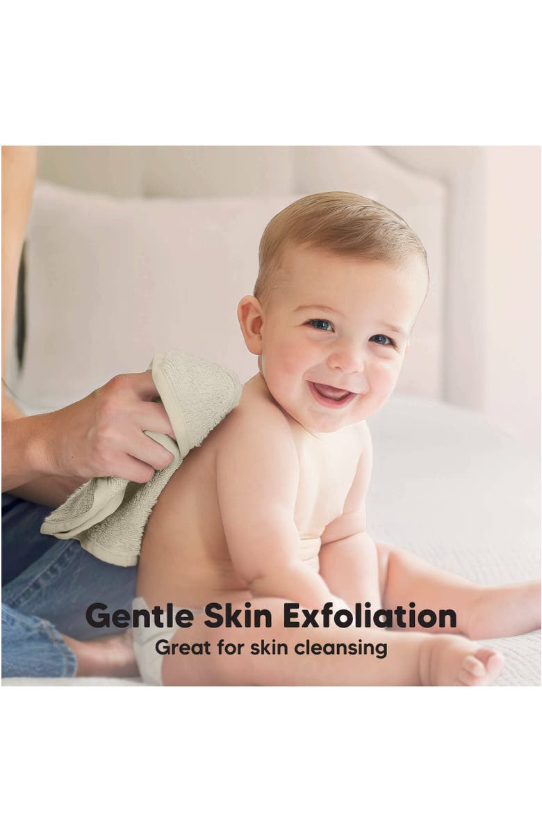 KeaBabies Deluxe Baby Washcloths, Alternate, color, Stone/Dove