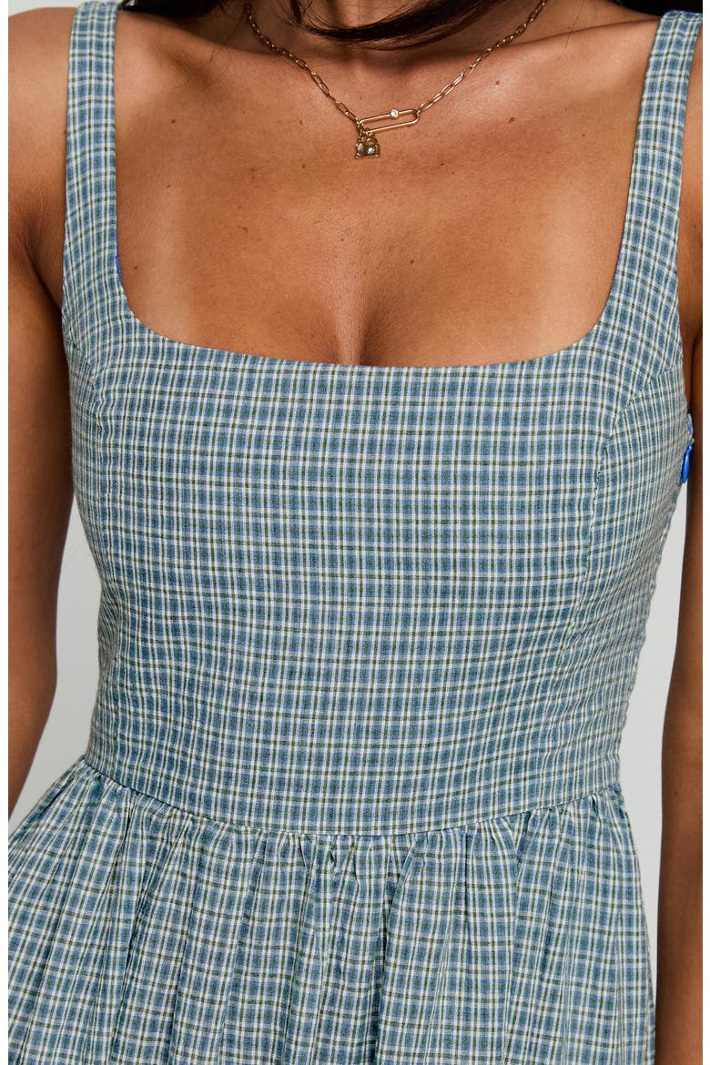 Cartmel Check Maxi Dress, Alternate, color, NAVY