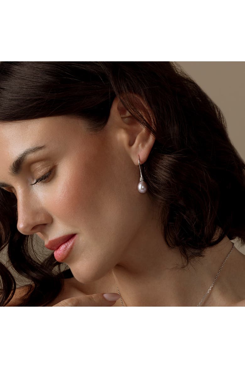 Pink Freshwater Drop Pearl Denise Earrings, Alternate, color, Sterling Silver