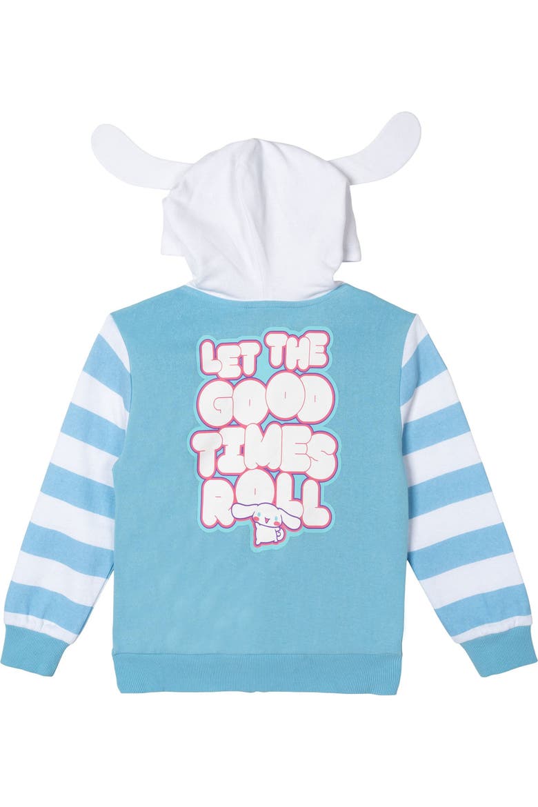 Hooded Ears Fleece Zip-Up Hoodie, Alternate, color, Cinnamoroll Blue